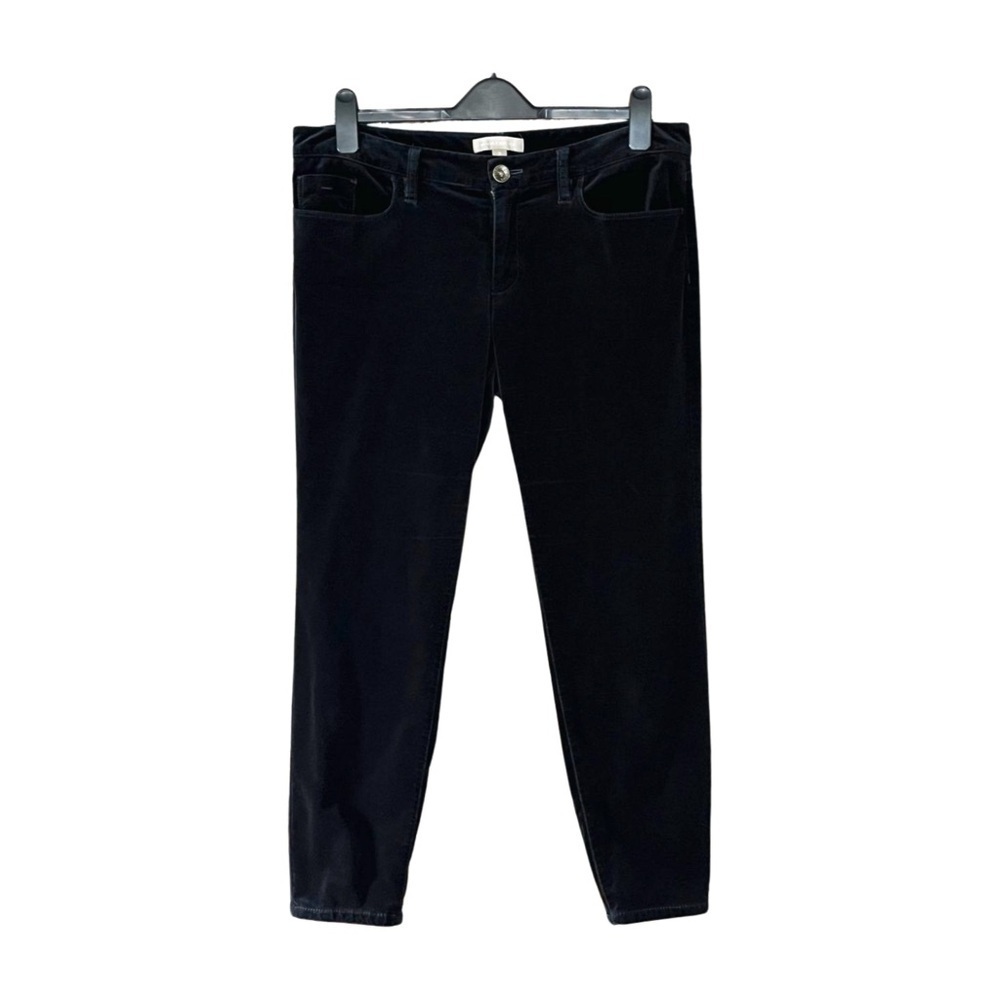 Banana republic black velvet trouser mid rise straight leg Basic Effortless
